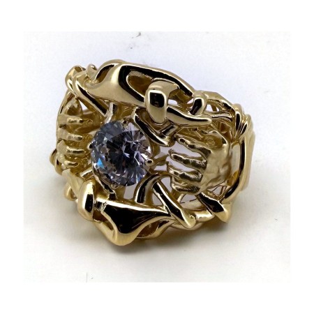 Anillo manos de oro 18k
